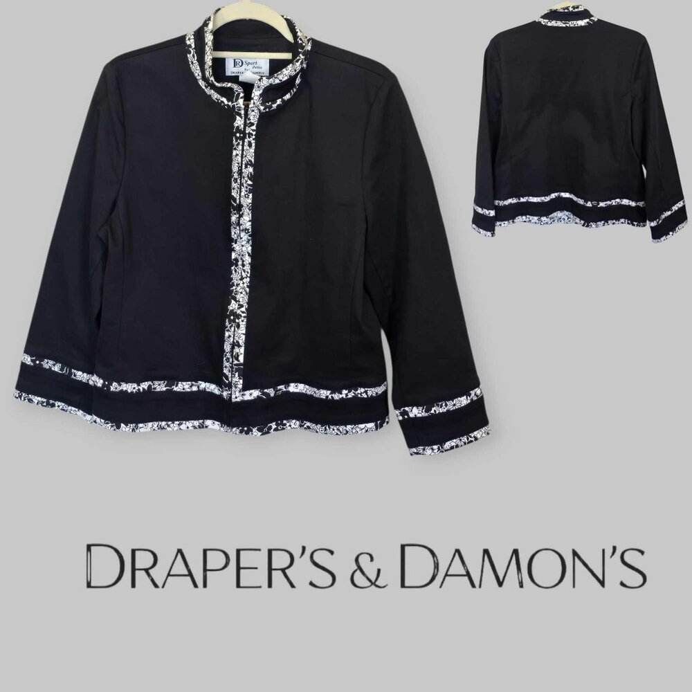 Drapers & Damons Black Long Sleeve Blazer Business Casual Made in USA Women  10P